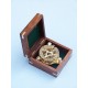 3" Solid Brass Captain's Triangle Sundial Compass w/ Rosewood Box 
